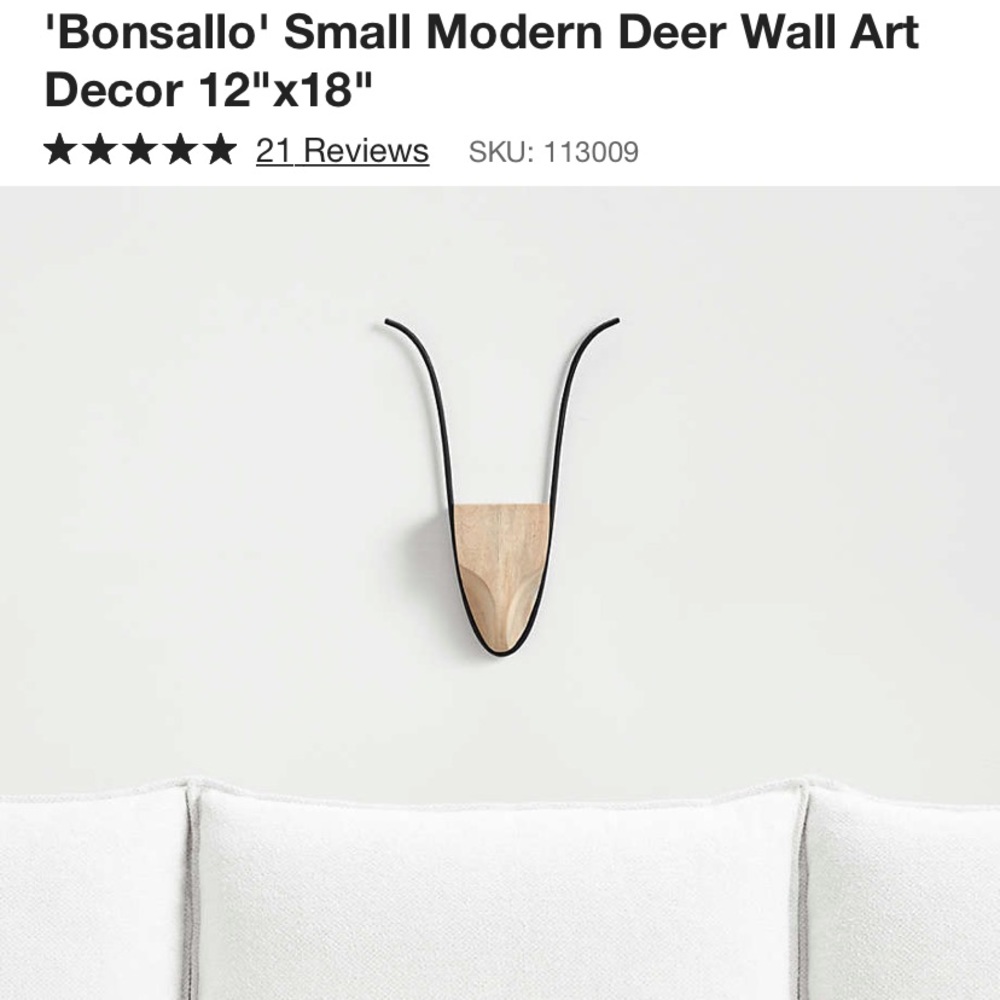 NWT Crate and Barrel Deer Head